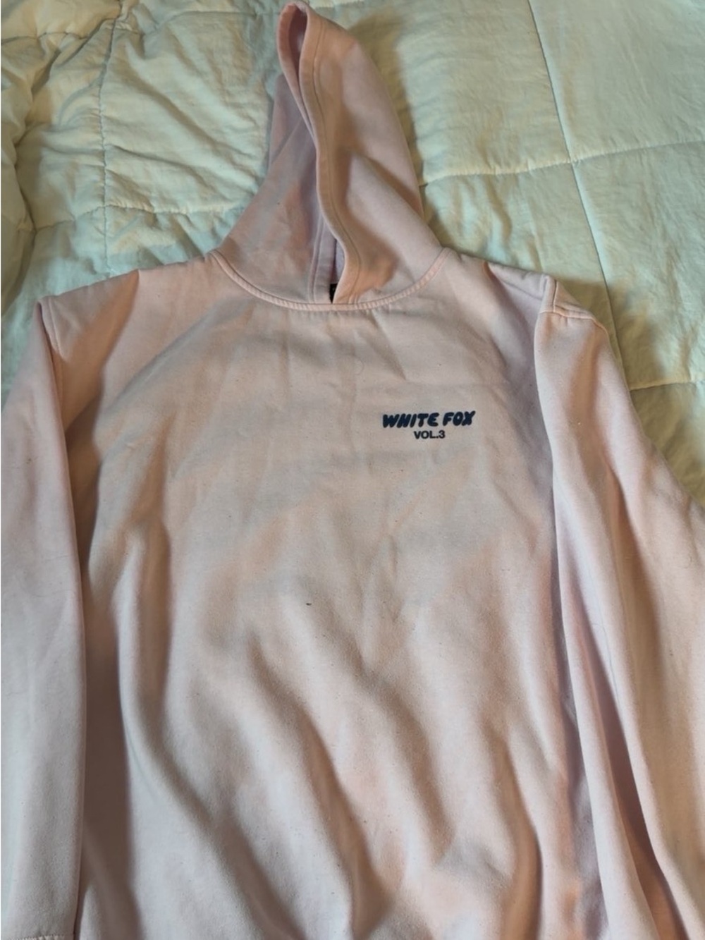 White Fox Boutique Pale Pink Hoodie with Chest Logo